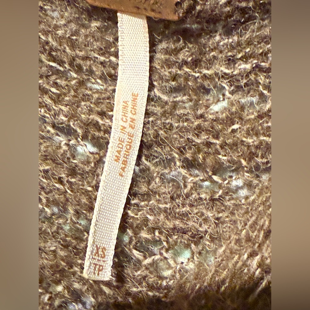 Free People Elegant Taupe Knit oversized Poncho - Picture 3 of 4